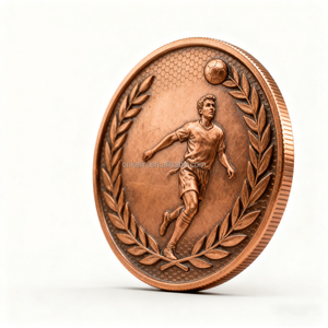2026 Maßgefertigte 3D-Metallkunst Hersteller Sport Fußball Souvenir 1 Unze Gold Silber Challenge Prägemünze - Product Image 2