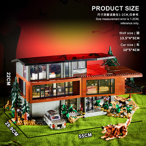 <span class=keywords><strong>DK</strong></span> 80023 2813 pièces lumière Hawke Villa bloc de construction brique ensemble modèle MOC technique jouet en plastique moderne Festival cadeau - Product Image 6