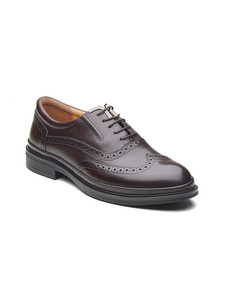 Chaussures Derby classiques à lacets pour hommes, avec empeigne en cuir crust importé, bout rond, doublure en cuir DD, Ortholite - Product Image 3