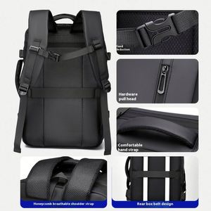 <b>Simple</b> High-End Men's Business <b>Backpack</b> with Large Capacity Waterproof Polyester Lining for Travel and Computer Storage - Product Image 3