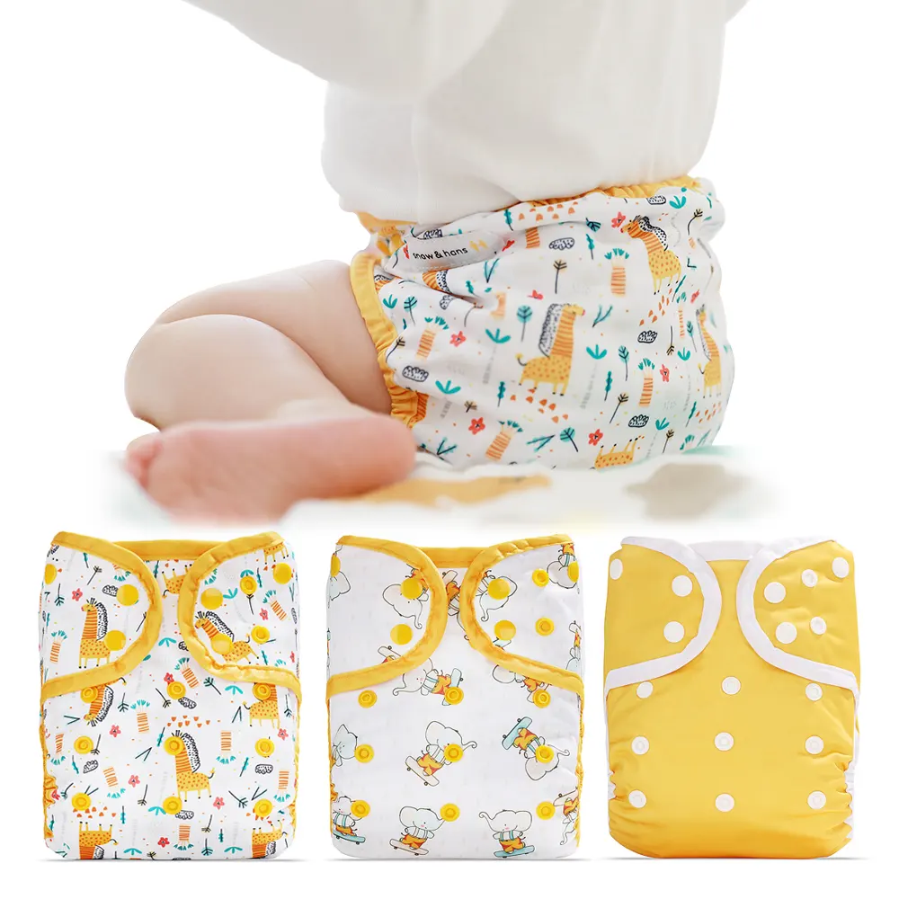 سنو & هانز حفاضات أطفال عضوية قابلة لإعادة الاستخدام قابلة للغسل ملابس حديثي الولادة من البوليستر حفاضات المورد