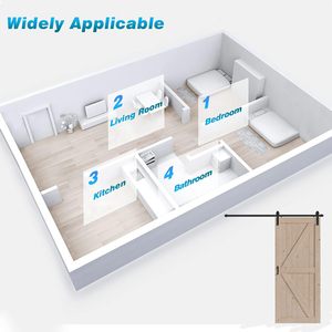 GUJIE Modern K-Frame Panel Barn <strong>Door</strong> - MDF Slab with Complete Hardware &amp; DIY Installation Kit - Product Image 6