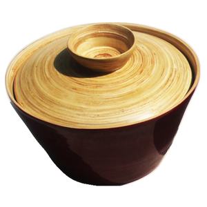 Grand bol en bambou naturel fait à la main avec couvercle Bol en bambou fabriqué écologique pour un usage domestique - Product Image 5