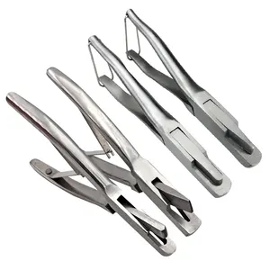 Steel v u cutting pig diagonal pliers ear mark notch pliers for pig Yinglian livestock stainless steel ear mark