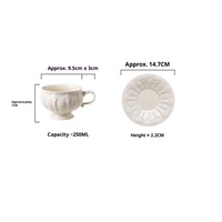 Juego de café y té de cerámica con diseño navideño de estilo vintage con patrón en relieve Taza de té de la tarde y tetera