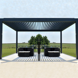 Pergola à lames orientables - Lames réglables et gouttière dissimulée - <span class=keywords><strong>Abri</strong></span> solaire durable <span class=keywords><strong>pour</strong></span> <span class=keywords><strong>jardin</strong></span> <span class=keywords><strong>de</strong></span> villa - Product Image 2