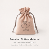 Kemasan Hadiah Perhiasan Kantong Tali Serut Mini Katun Dengan Tali Serut Ganda Cetak Logo Kustom Grosir Tas Kanvas Linen