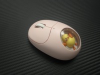 Mouse Mini LED USB 3D Kartun Nirkabel Dual Mode BT 2.4 Ghz dengan Pola Kustom untuk Bekerja di Kantor