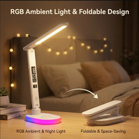 Nouvelle Arrivée Lampe Chargeur Sans Fil Multifonctionnelle avec Variateur Tactile, Lampe de Lecture, Affichage Calendrier et Sortie de Charge USB