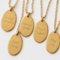 Collier pendentif 12 pierres de naissance en acier inoxydable plaqué or 18 carats, design fleur de lune tendance, finition mate