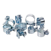 Abrazadera de Manguera de Acero al Carbono Galvanizado con Recubrimiento de Zinc Azul, de 6 mm a 31 mm, Mini Abrazadera de Tubo Hidráulico de Alta Resistencia con Ranura Simple