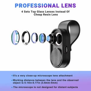<span class=keywords><strong>Apexel</strong></span> Usine Professionnel Verre Optique <span class=keywords><strong>100X</strong></span> Grossissement Macro Téléphone Lentille avec Clip Universel pour HD Insecte Floral Bijoux - Product Image 2