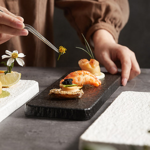 Vajilla Rectangular Japonesa para Sushi, Platos Blancos para Servir Sashimi, Plato de Cerámica Negro para <span class=keywords><strong>Restaurante</strong></span> - Product Image 4
