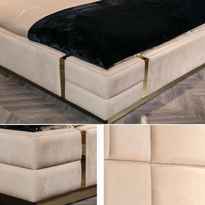 Mới Nhất Sang Trọng Da King-Size Giường Với Các Tính Năng Lưu Trữ Và Một <span class=keywords><strong>Headboard</strong></span> Rất Phong Cách Đồ Nội Thất Phòng Ngủ Cao Cấp Khung Giường - Product Image 4