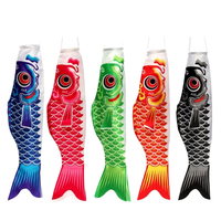 Drapeau de vent en satin en forme de carpe japonaise Koi, guirlande décorative volante pour bar à sushi japonais