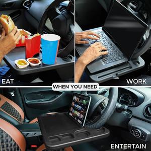 แท่นวางคอมพิวเตอร์โน้ตบุ๊คอเนกประสงค์สำหรับรถยนต์พร้อมแผ่นรองจานสำหรับเขียนโต๊ะและพวงมาลัย - Product Image 4