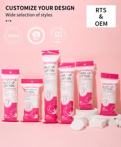 LMLTOP OEM/ODM <span class=keywords><strong>Coton</strong></span> facial pour le maquillage, <span class=keywords><strong>coton</strong></span> rond à 3 couches, spa facial, compresse humide, démaquillant pour les yeux, les lèvres, les ongles, Z101-106 - Product Image 1