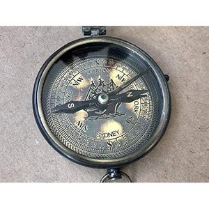 ALFA NAUTICAL Brass Compass with Sundial Analog <b>Multi</b>-Function 3 Inch Hiking Navigation Pointing Guide Hanging Ring Type - Product Image 2