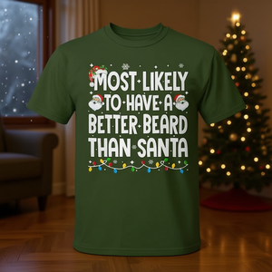 Camiseta de Navidad con la frase: Es más probable que tu barba sea mejor que la de Papá Noel - Product Image 3
