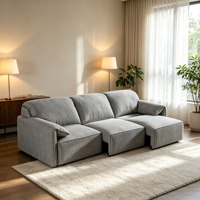 Sofá Cama Eléctrico Moderno de Tres Plazas, Grande, de Tela, en Forma de L, Modular, Convertible, Cómodo y Espacioso para Áreas de Estar