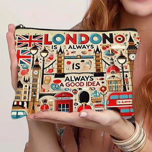 Grande trousse de maquillage en toile <span class=keywords><strong>Paris</strong></span> Fashion - Pochette multifonctionnelle à fermeture éclair pour bijoux et rangement de voyage - Product Image 6