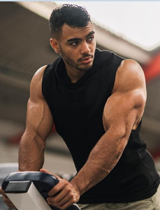 Débardeurs à capuche pour hommes, pour la musculation, coupe musclée, sans manches, pour la gym - Product Image 2