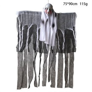 Pendentif Crâne Fantôme Suspendu pour Halloween Décoration d'Halloween Grimace Maison Hantée Porte Accessoires d'Horreur en Tissu - Product Image 5