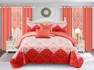 Parure <span class=keywords><strong>de</strong></span> draps 10 pièces en microfibre <span class=keywords><strong>de</strong></span> polyester à imprimé floral, style africain, avec <span class=keywords><strong>rideaux</strong></span>, faible MOQ, pliée, stock économique - Product Image 6