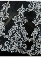Voile de mariée LUOXIN en dentelle ivoire de 3,5 mètres de long, avec appliques faites à la main et peigne à cheveux