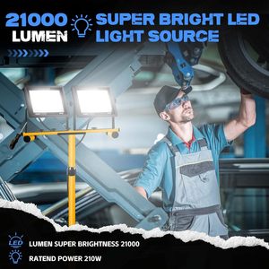Adjustable 21000 Lumen <b>LED</b> Work <b>Light</b> 6500 Kelvin Color Temperature Waterproof Portable Certified AC IP65 Foldable Tripod WD-670 - Product Image 3