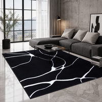 Tapis à lignes abstraites effet soie 6 pieds x 9 pieds, grand tapis de luxe résistant aux taches, tapis de salon moderne, sur mesure