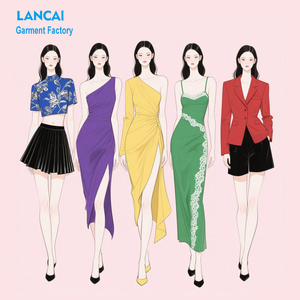 Desain Pakaian Anda Sendiri Produsen OEM ODM Set Gaun dan Blus Blazer Wanita dari Katun Linen Chiffon Berkualitas Tinggi - Product Image 1