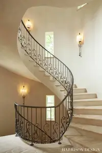 CBMmart escalera curva espiral escalera interior madera metal pisada para Villa Casa hotel lujo simple diseño libre