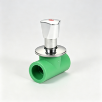 Robinet d'arrêt PPR pour tuyau d'eau, raccord 4 points, tailles 20/25/32, avec bonnet en acier inoxydable à âme en cuivre épaissie, connexion par fusion thermique