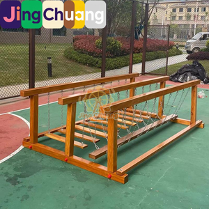 Puente de Equilibrio de Madera para Niños, con Nueve Columpios, para Jardín de Infancia, Marca Huanghuali - Product Image 1