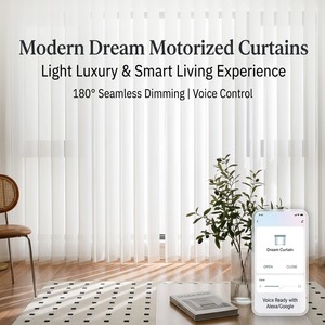 Modern Dream - Cortinas Translúcidas Motorizadas de Tela, Persianas Verticales Inteligentes para el <span class=keywords><strong>Hogar</strong></span>, Control Remoto, WiFi Tuya, Ventana Eléctrica, Estilo Francés - Product Image 1