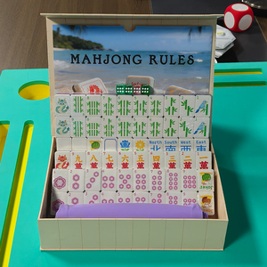 HIMORE Jeu de Mahjong flottant de luxe moderne, tuiles de poker en EVA, résistantes à la décoloration, pour fêtes au bord de la piscine, <span class=keywords><strong>plage</strong></span>, divertissement familial adulte, léger et portable, 160 tuiles - Product Image 1