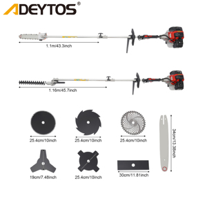 4 में 1 मल्टी फंक्शन टूल ब्रश कटर 2-स्ट्रोक पावर स्ट्रिंग ट्रिमर 52cc घास काटने मशीन - Product Image 1