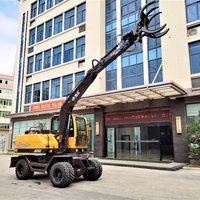 Chargeur forestier mobile sur roues 9T avec grappin pour excavatrice, idéal pour la gestion des déchets forestiers, agricoles et municipaux JINGGONG JG90Z