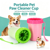 Gobelet de nettoyage portable pour pattes d'animaux, en silicone souple, pour chiens et chats, détachable