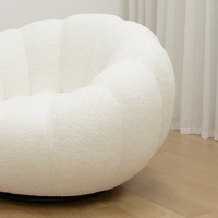Nordique Simple blanc inclinable Rotation à 360 degrés loisirs canapé ensemble salon canapés Faux agneau s laine canapé chaise