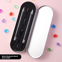 Kit d'outils de nail art : Stylo à points double tête, applicateur de strass, crayon à cire