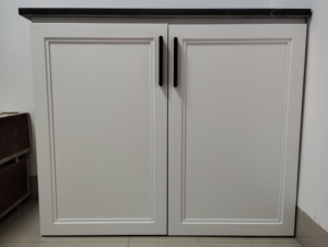 Haute Qualité Laque Blanche Fini Double Shaker Style Bois Massif RTA Armoires de Cuisine En Gros MDF Carcasse PVC Porte avec Évier - Product Image 5