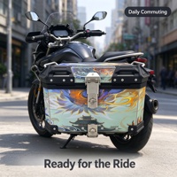 Coffre arrière de moto en aluminium étanche 45L avec serrure, bagages amovibles pour trajets quotidiens