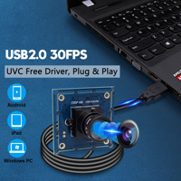Module de caméra USB ELP HD 720p Pilote gratuit 38X38mm 32x32mm Micro Raspberry Pi Caméra ELP-USB100W03M-L36