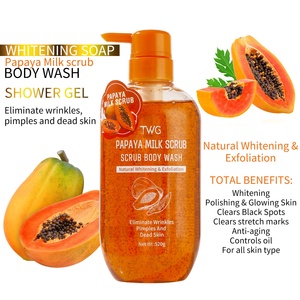 TWG RTS Gommage Corps à la Papaye Gel Douche Blanchissant Lait Corps Lissant Nourrissant Exfoliant Hydratant Set de Soins Corporels à la Papaye - Product Image 3