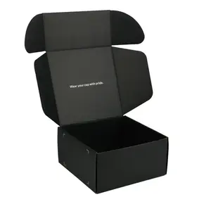 エコ配送ボックスブラックカスタムロゴ印刷良い価格8X4X4カスタム帽子配送ボックス用配送ボックス
