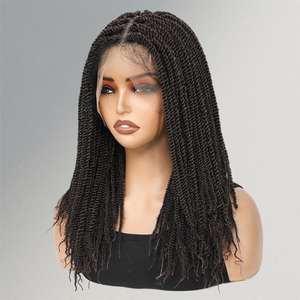 Perruque synthétique sans colle à dentelle complète de 14 pouces, fausses locks, dreadlocks, densité 180%, fibre haute température pour femmes - Product Image 5