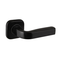 Poignée de porte en fer noir mat 62x62mm avec plaques de recouvrement de cylindre de serrure et écusson 82x62mm, vente chaude en Asie centrale