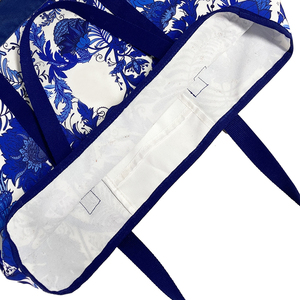 USA China <span class=keywords><strong>Alibaba</strong></span> Online Gran cantidad de stock Listo para enviar Patrón de porcelana azul y blanca <span class=keywords><strong>Bolsa</strong></span> de compras de lona - Product Image 6